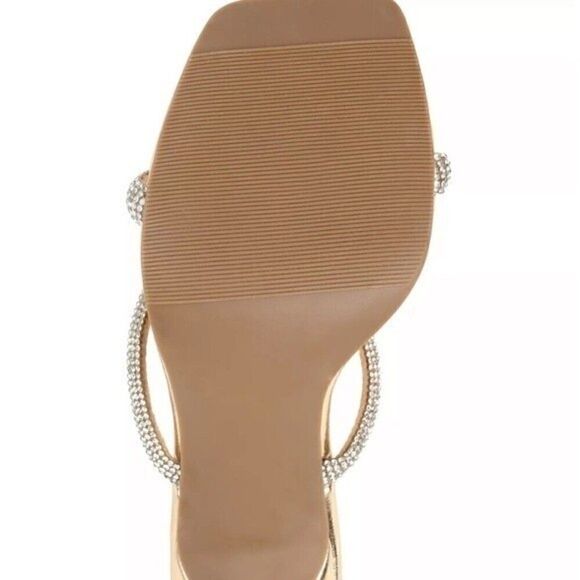 JOURNEE COLLECTION Women's shoes Reena Slide Dress Sandals, heels size 8.5 gold - Picture 4 of 9